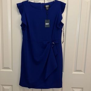 dkny cobalt blue dress NEW DKNY Royal Blue Dress with Tie Waist. Size 4. (o1)